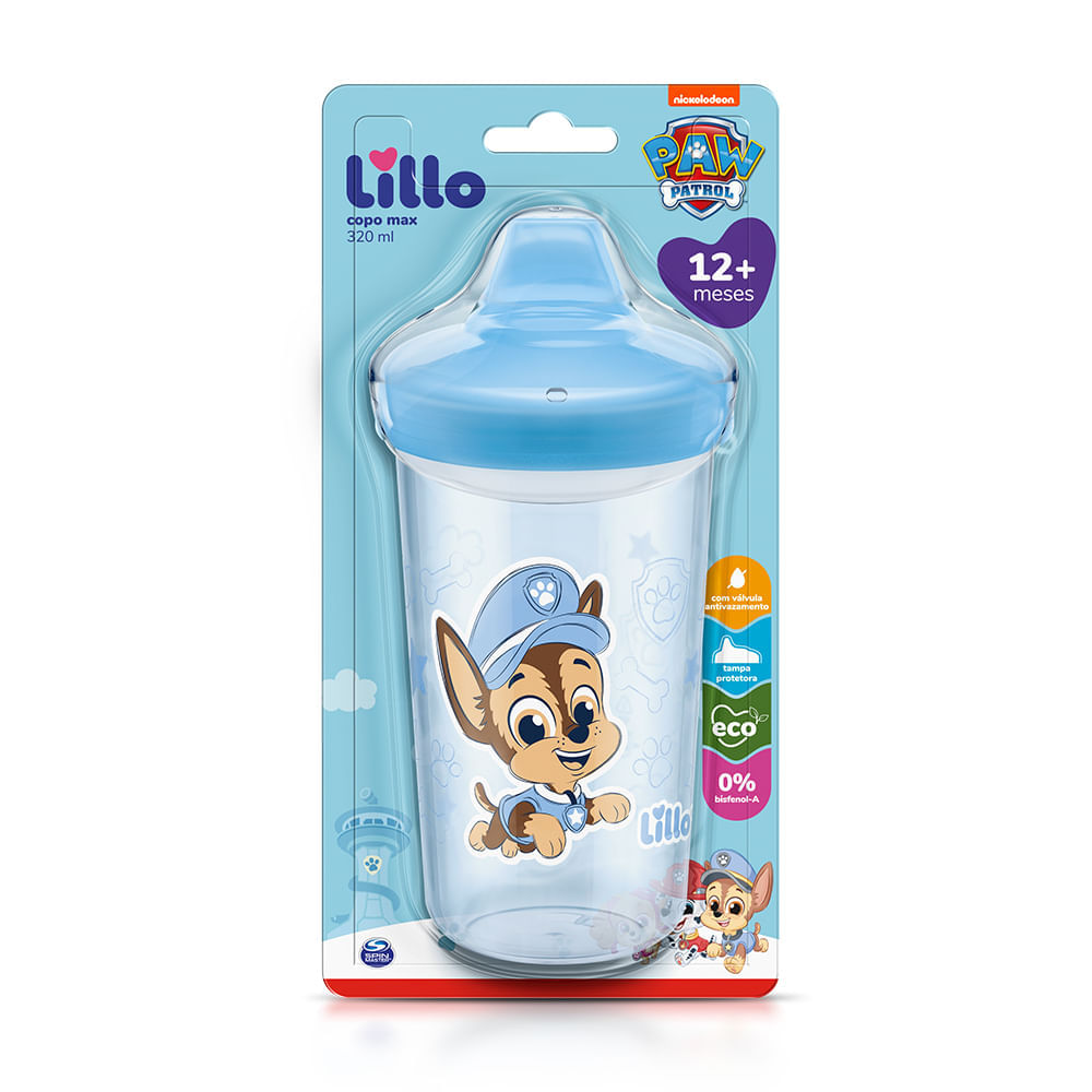 Mamadeira Nickelodeon Patrulha Canina Lillo Chase Azul 320 ml