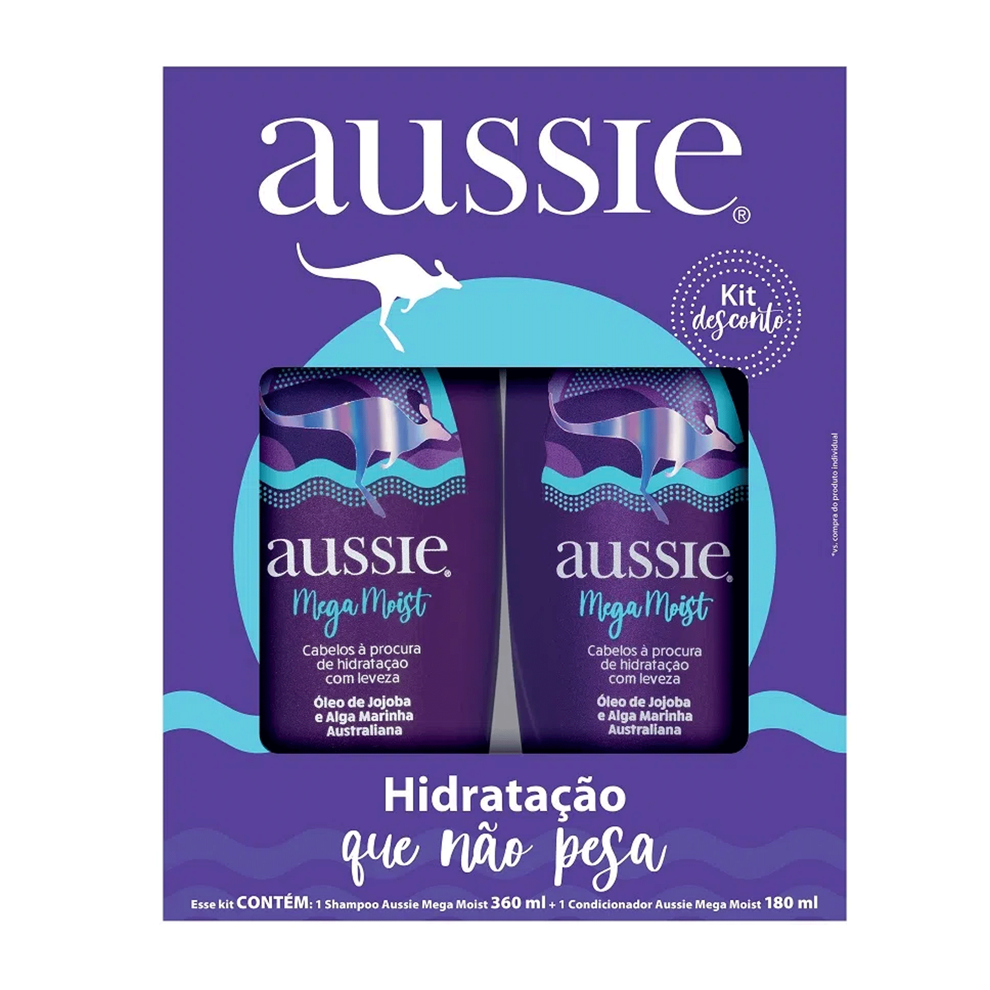 Kit Mega Moist Aussie Shampoo 360ml + Condicionador 180ml