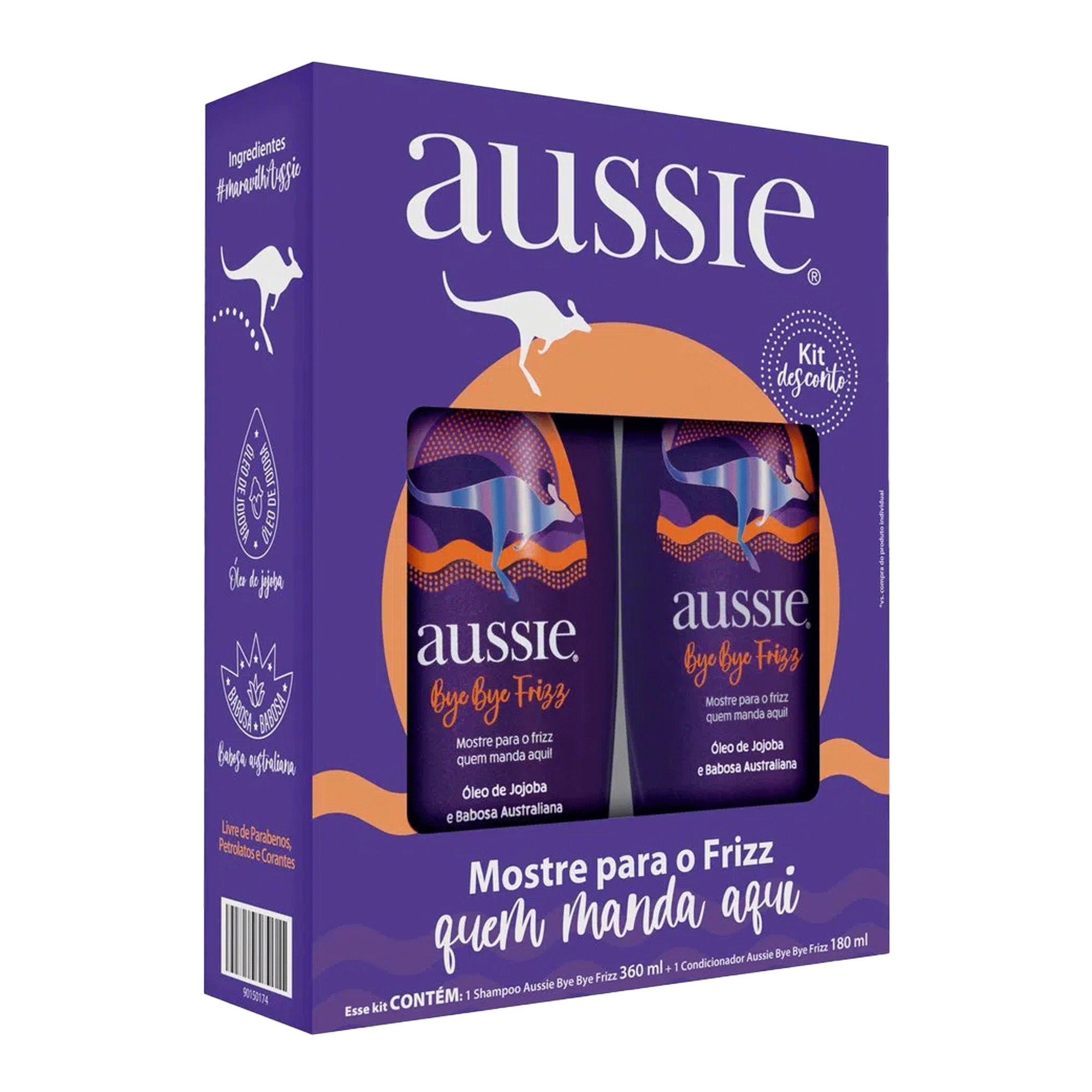 Kit Bye Bye Frizz Aussie Shampoo 360ml + Condicionador 180ml