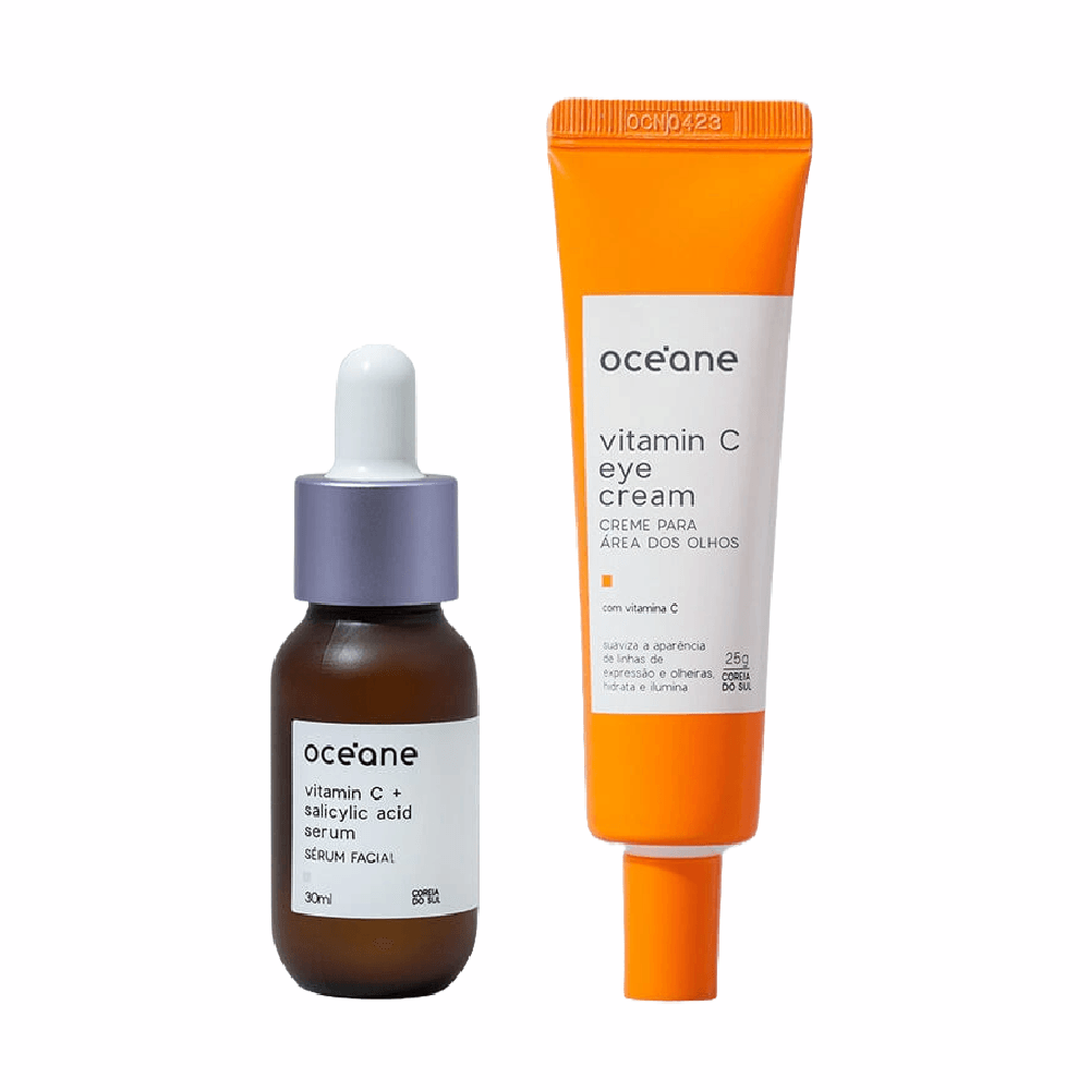 Kit Sérum Facial + Creme Para Área Dos Olhos Vitamina C (2 Produtos)