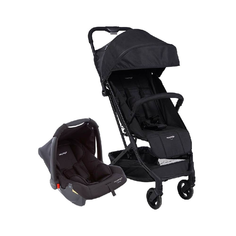 Carrinho com Bebê Conforto Travel System Yupi Preto Voyage