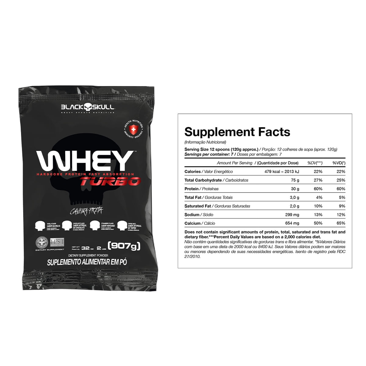 KIT DE SUPLEMENTOS ALIMENTARES TURBO WHEY BAUNILHA + GLUTAMINA + CREATINA