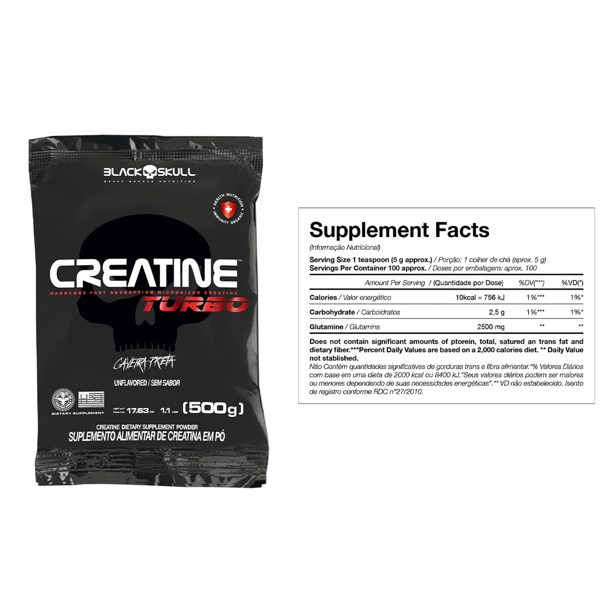 KIT DE SUPLEMENTOS ALIMENTARES TURBO WHEY BAUNILHA + GLUTAMINA + CREATINA
