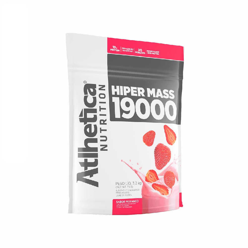 Hiper Mass 19000 Atlhetica Nutrition Morango 3,2kg