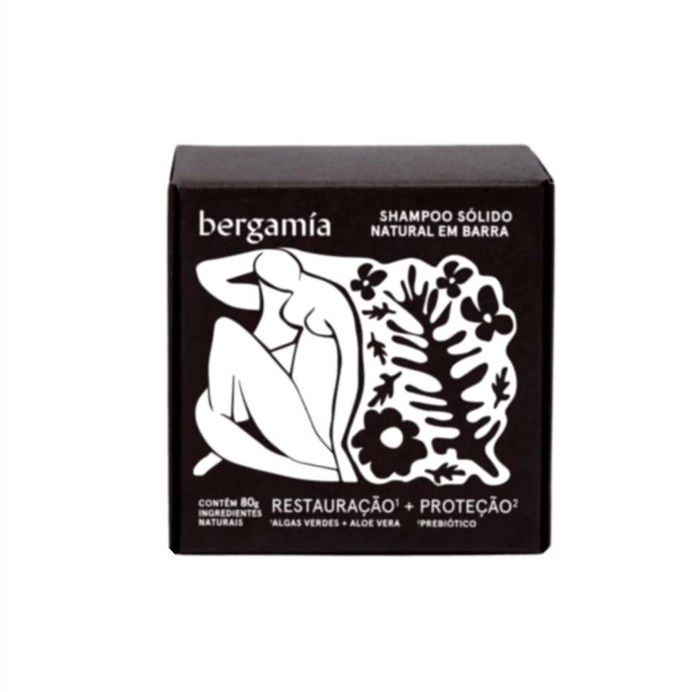 Shampoo Sólido Vegano Bergamia Com Prebiótico E Algas Verdes 80g