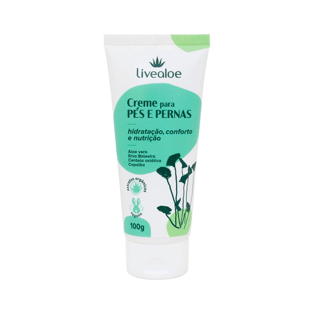 Creme para Pés e Pernas Livealoe 100g