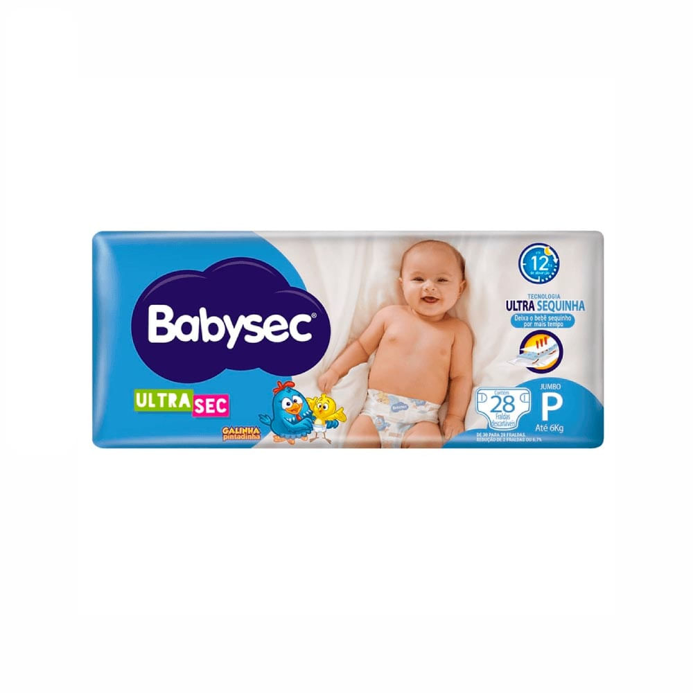 Fralda Babysec Ultrasec P com 28 Unidades