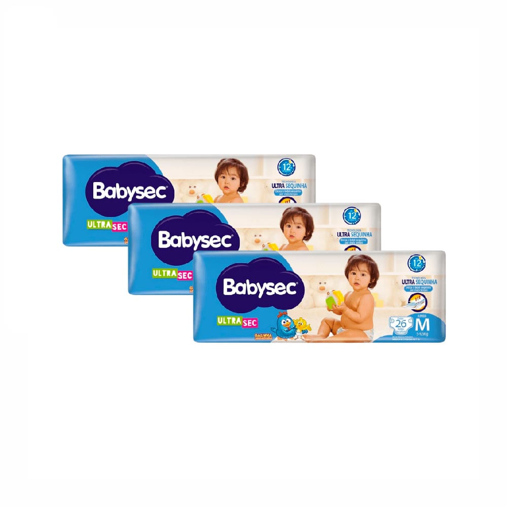 Kit Fralda Babysec Ultrasec M com 78 Unidades
