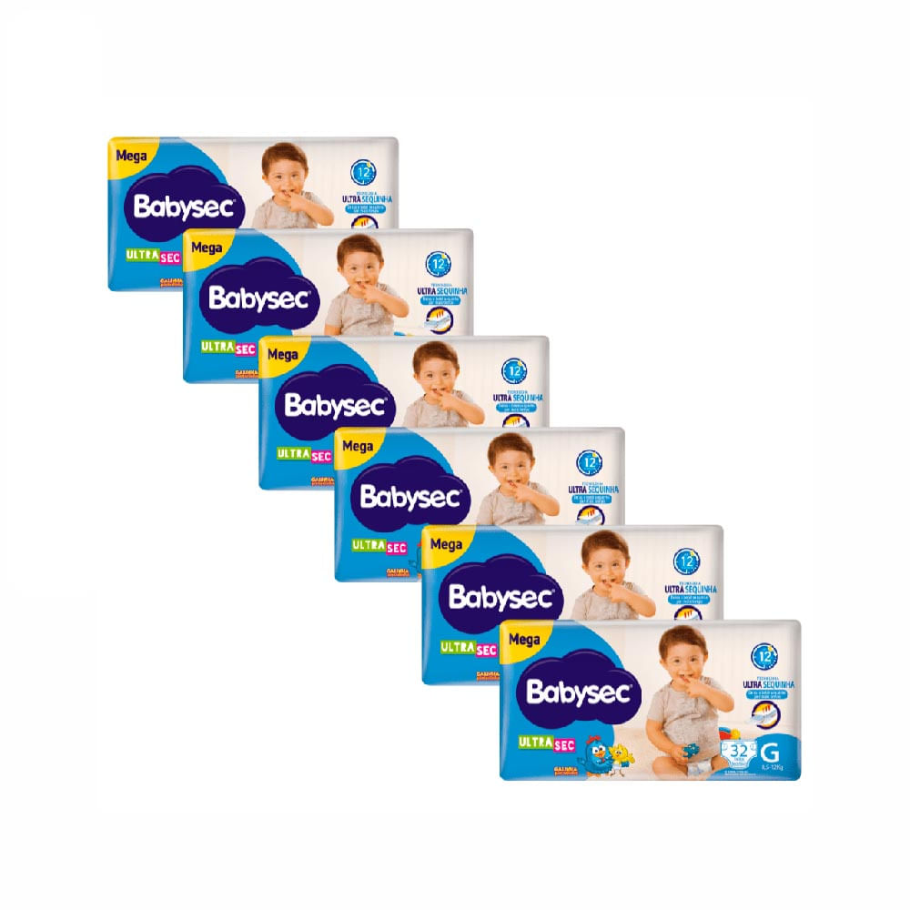 Kit Fralda Babysec Ultrasec G com 192 Unidades
