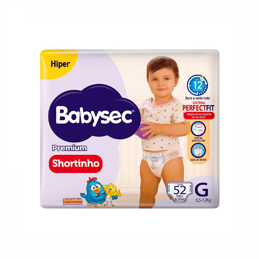 Fralda Babysec Shortinho G com 52 Unidades