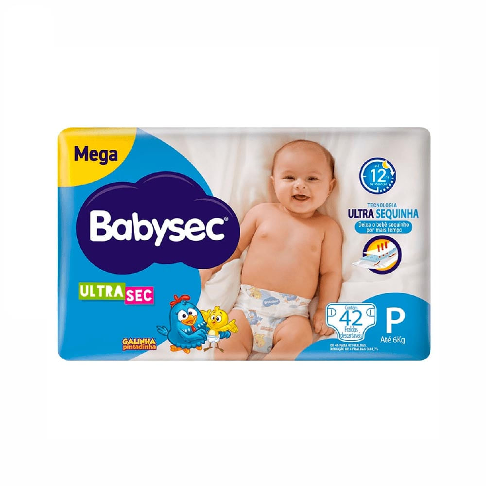 Fralda Babysec Ultrasec P com 42 Unidades