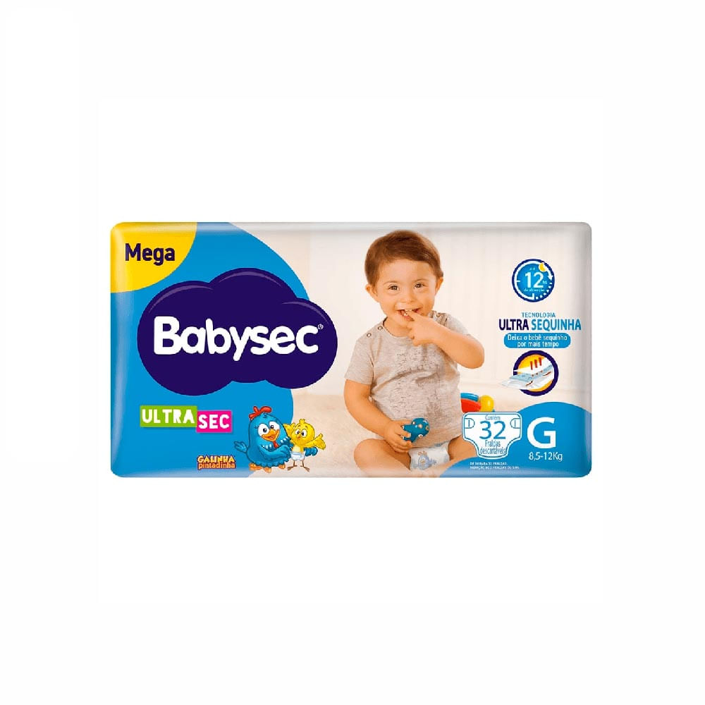 Fralda Babysec Ultrasec G com 32 Unidades
