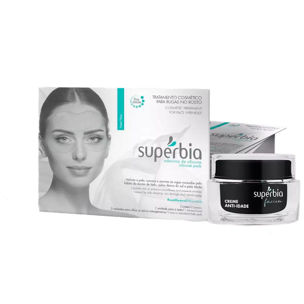 Kit Adesivo para Rugas no Rosto e Creme Anti-Idade Supérbia