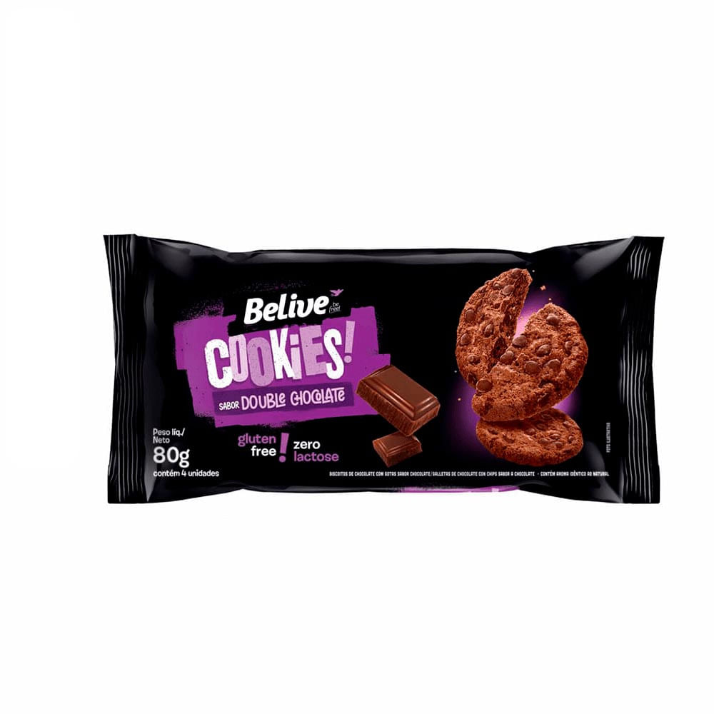 Cookie Sem Glúten Double Chocolate Belive 80g