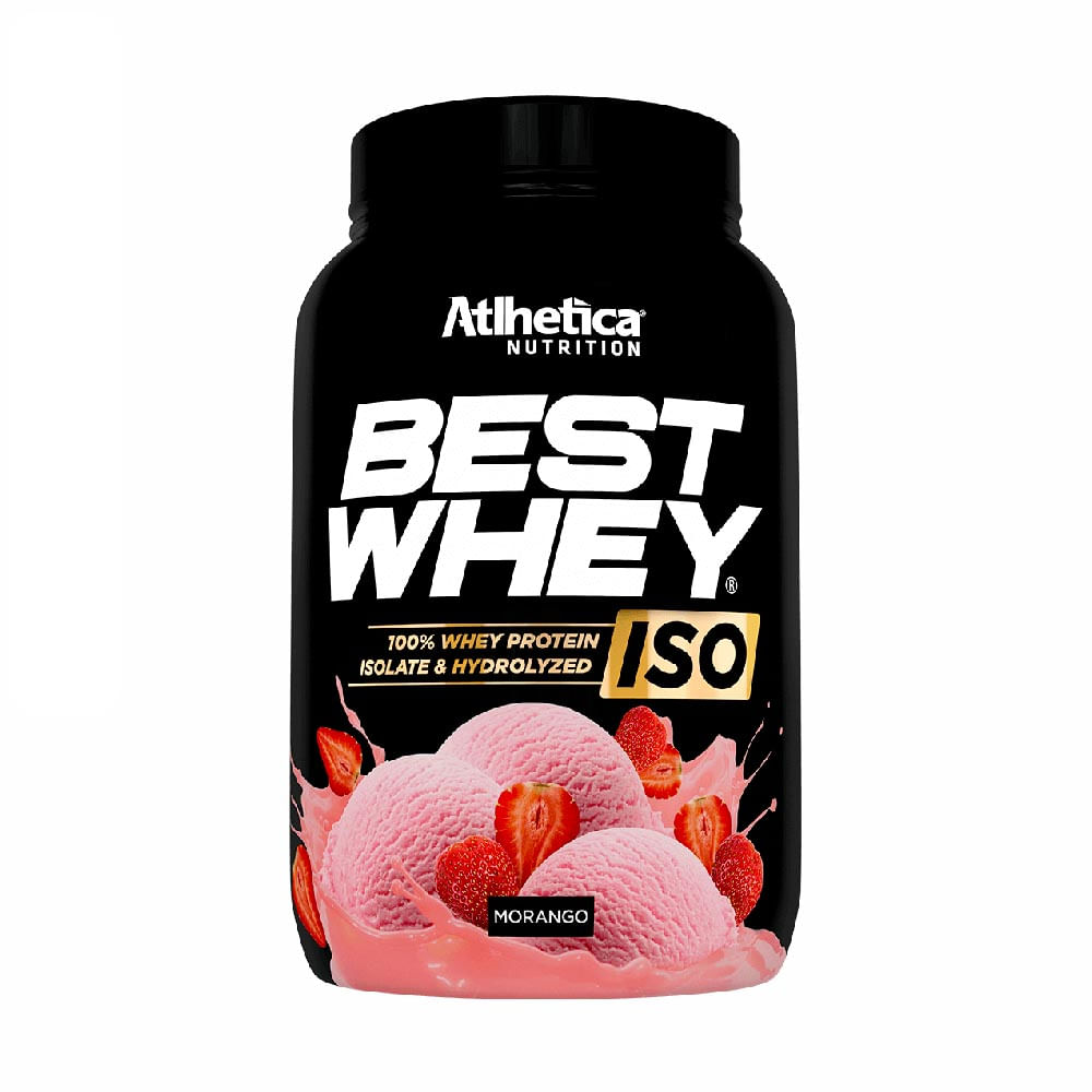 Best Whey Iso Protein Morango Atlhetica Nutrition 900g