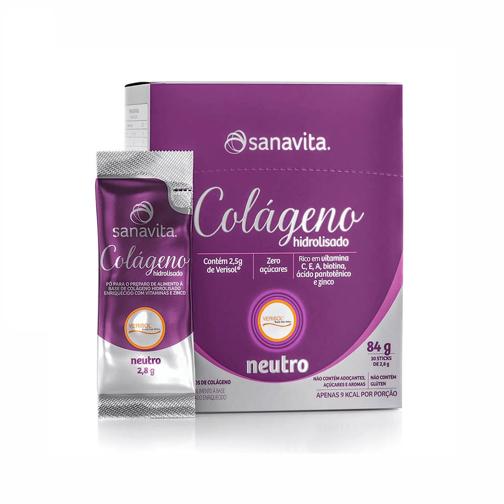 Colágeno Verisol Neutro Sanavita Display C/ 30 Sachês
