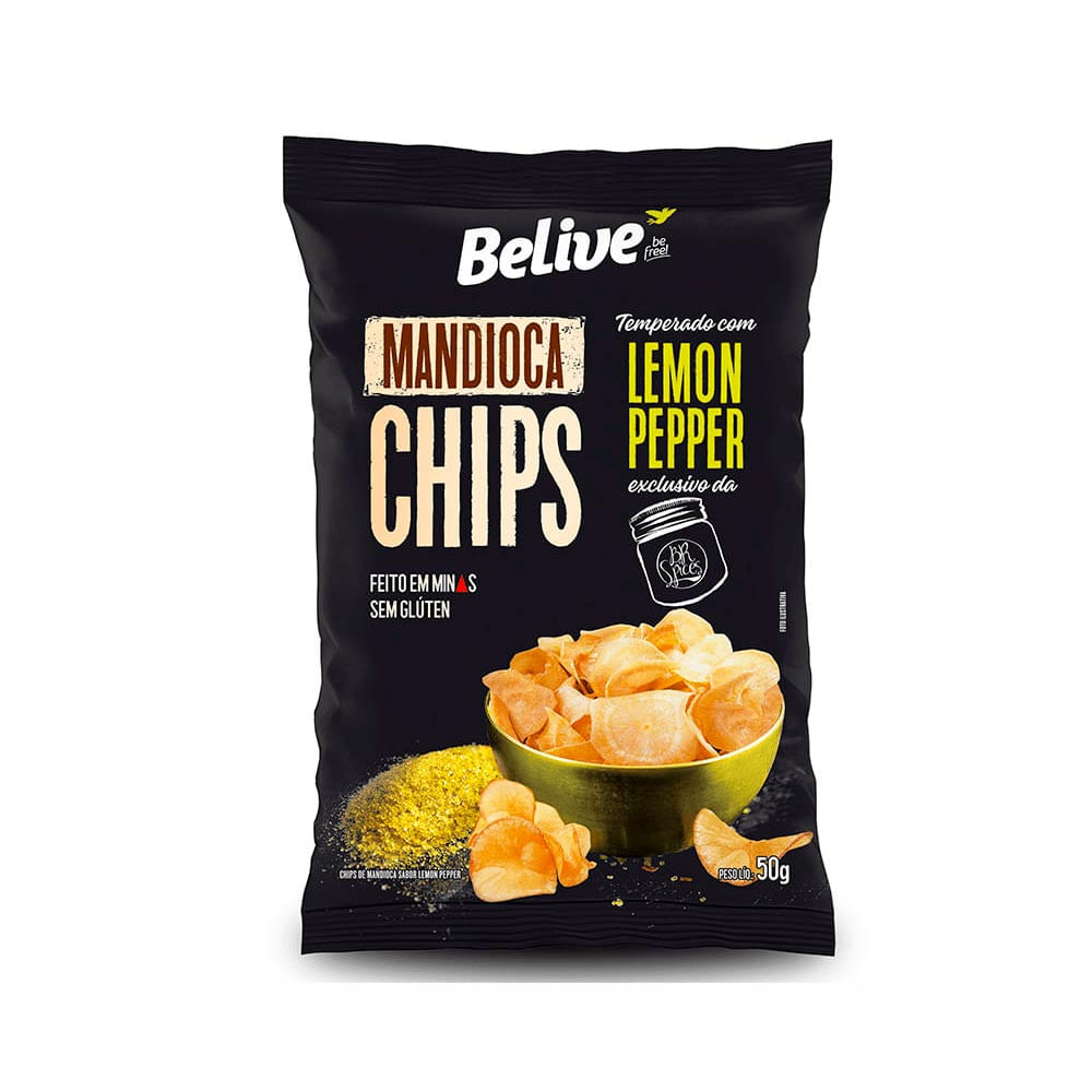 Chips Mandioca Lemon Pepper Belive 50g