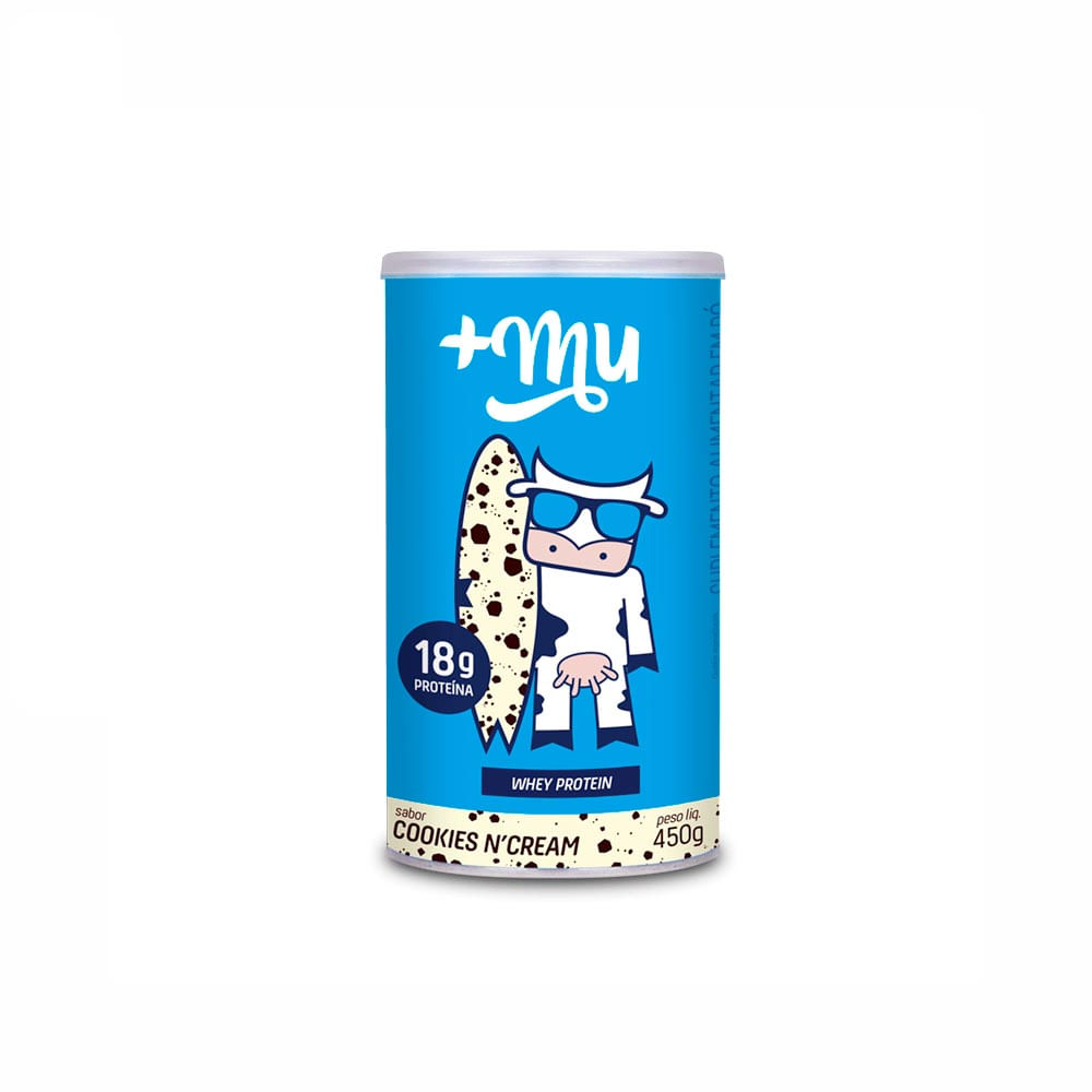 Whey Protein Mais Mu Proteína Muke Cookies & Cream Pote 450g