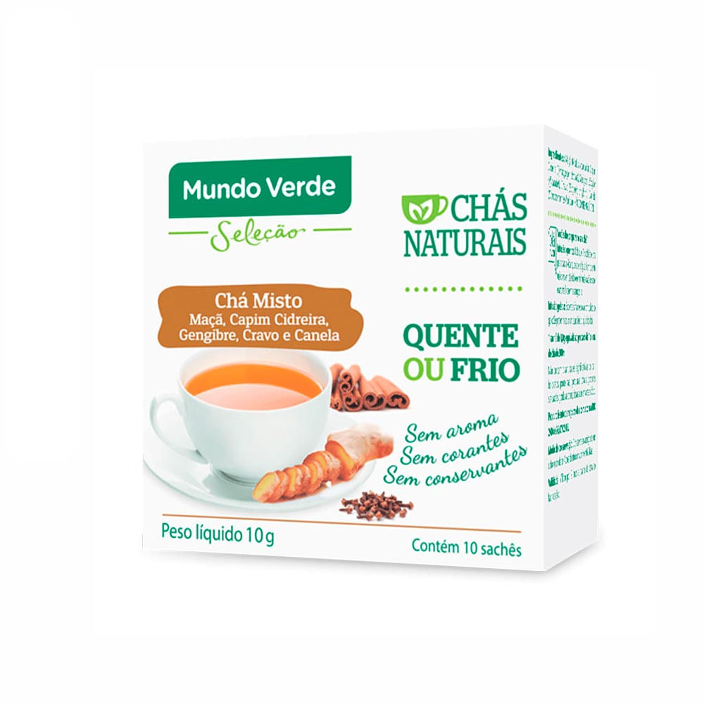 Chá Gengibre Maçã Cravo Canela Mundo Verde Seleção 10G 10 Sachês