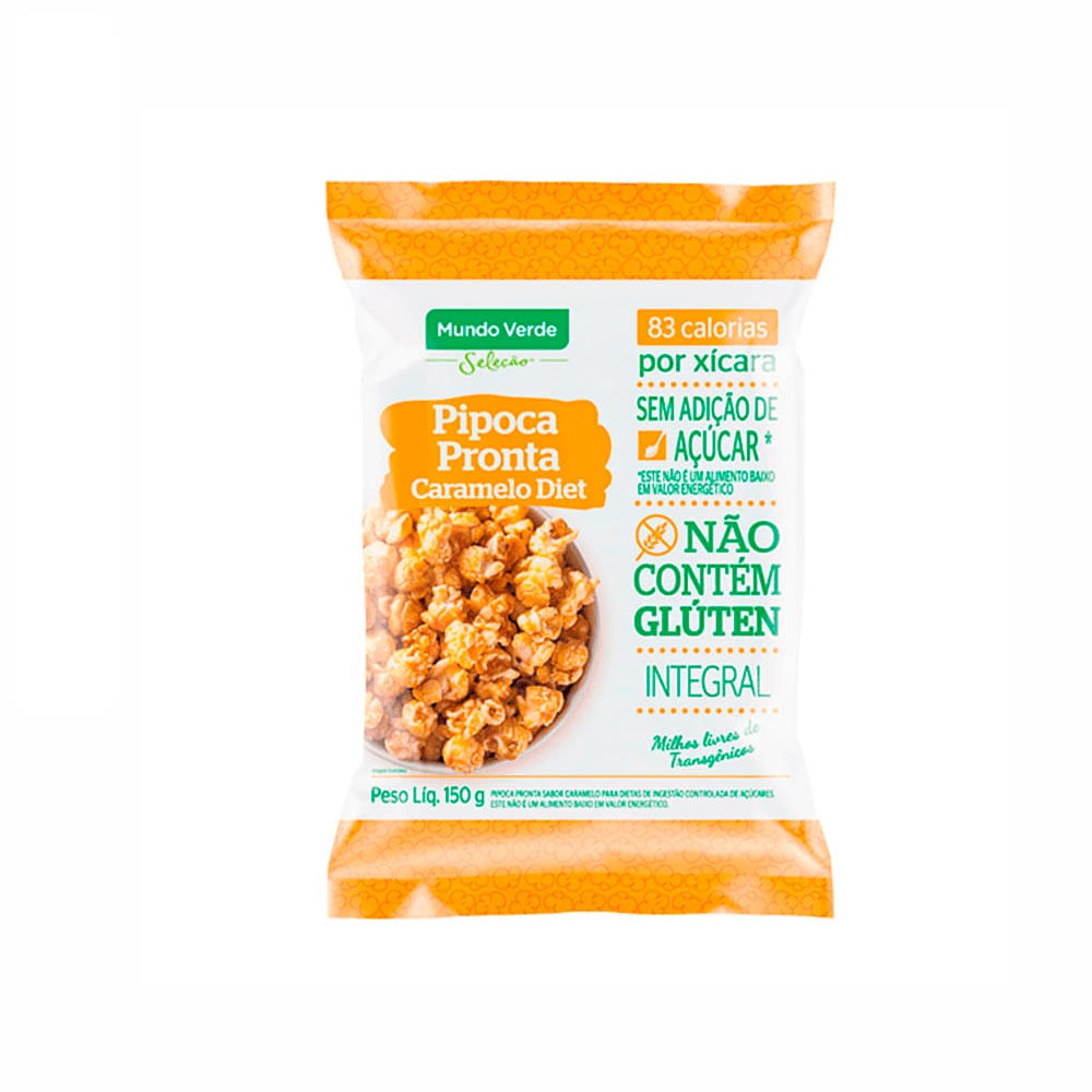 Pipoca Pronta Caramelo Diet Mundo Verde Seleção 150G