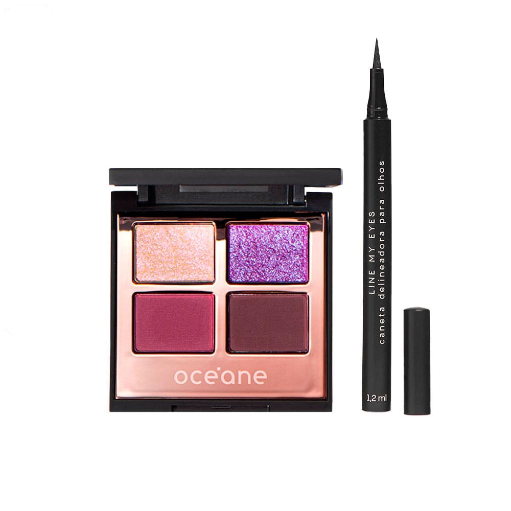 Kit Paleta De Sombras Night Glam + Caneta Delineadora Océane Edition