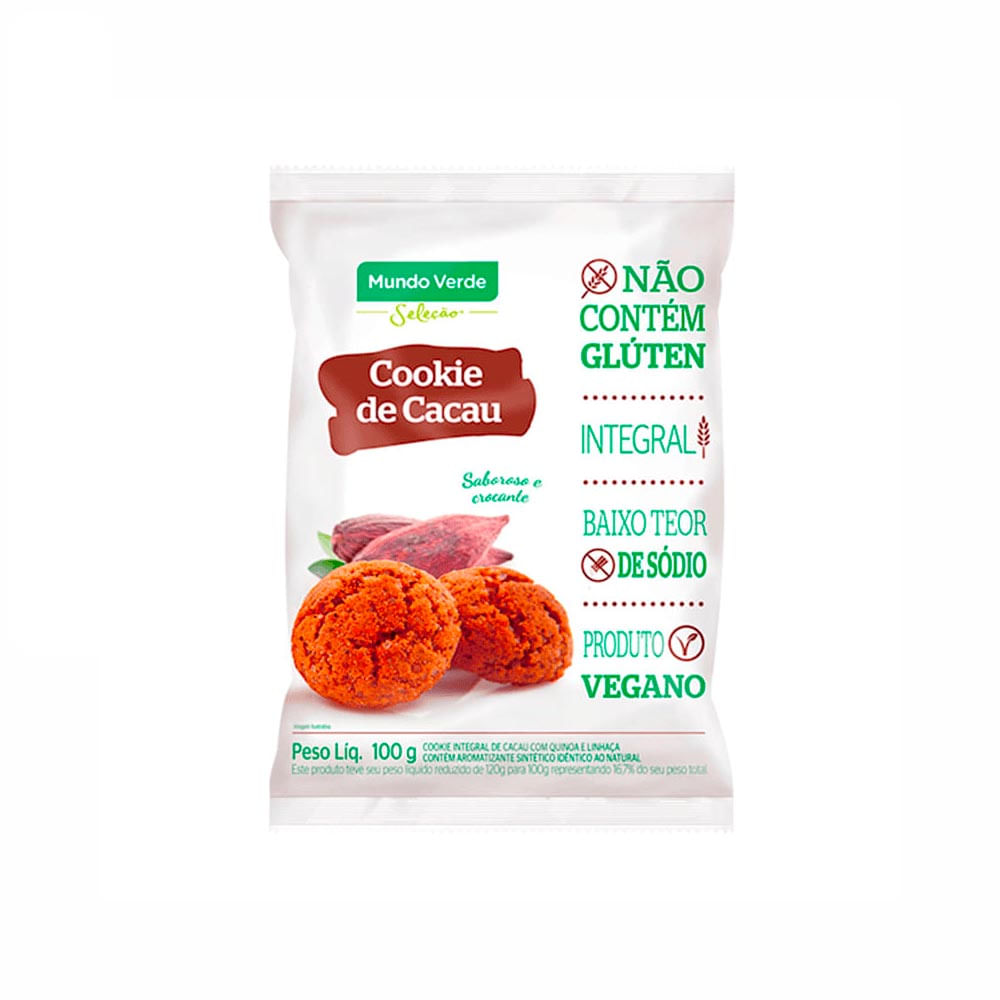 Cookie De Cacau Mundo Verde Seleção 100G