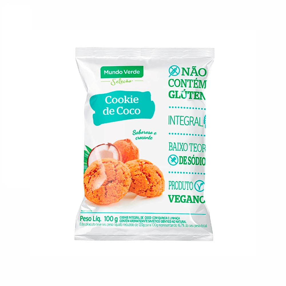 Cookie De Coco Mundo Verde Seleção 100G
