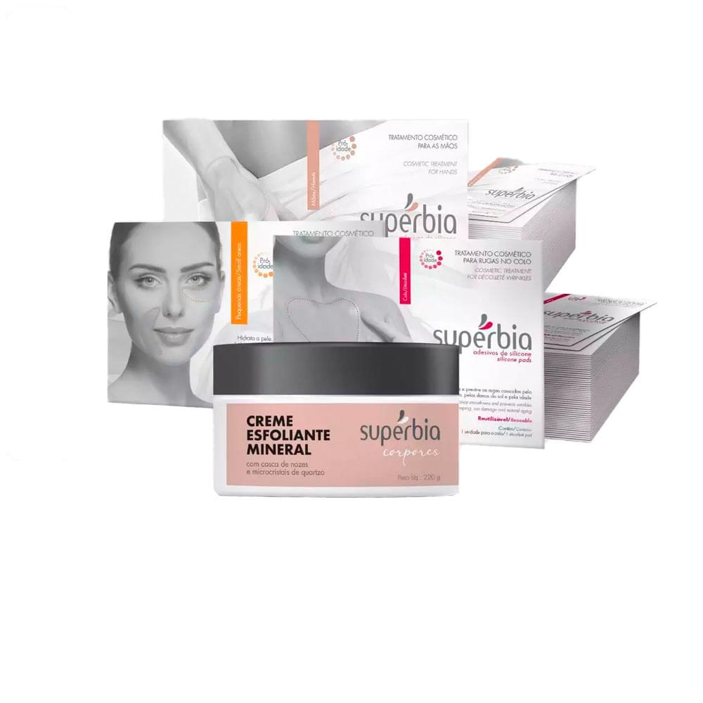 Kit Adesivos para Rugas no Colo, Bigode Chinês e Rejuvenescimento das Mãos e Esfoliante