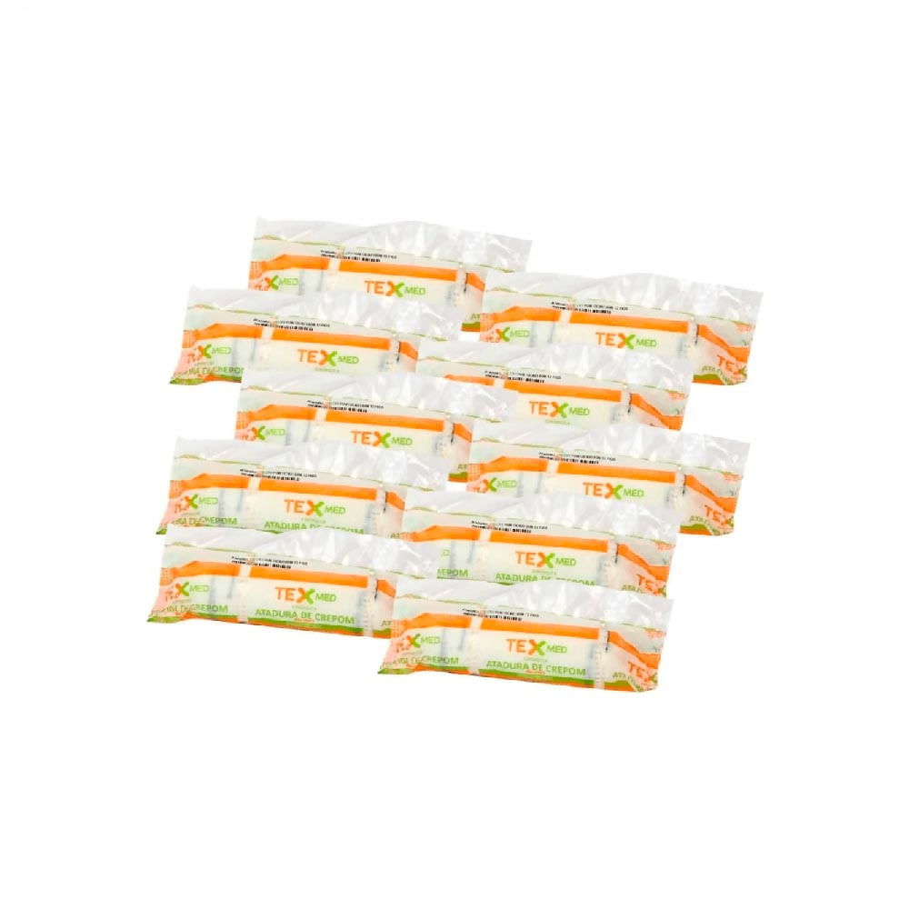 Kit 10 Rolos Atadura Crepom Não Estéril 10cmx1,80m TexMed