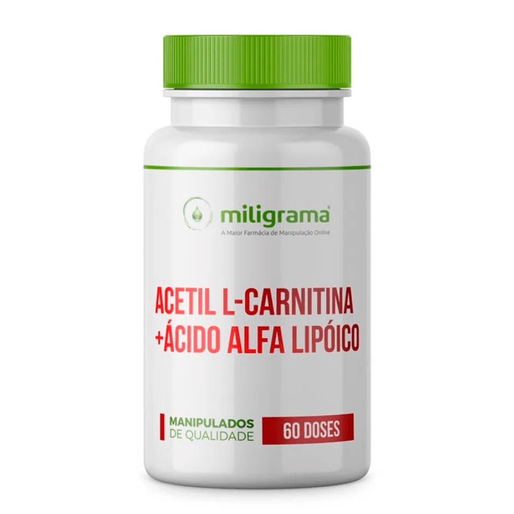 Acetil L-Carnitina 500mg + Ácido Alfa Lipóico 200mg Miligrama 60 Doses