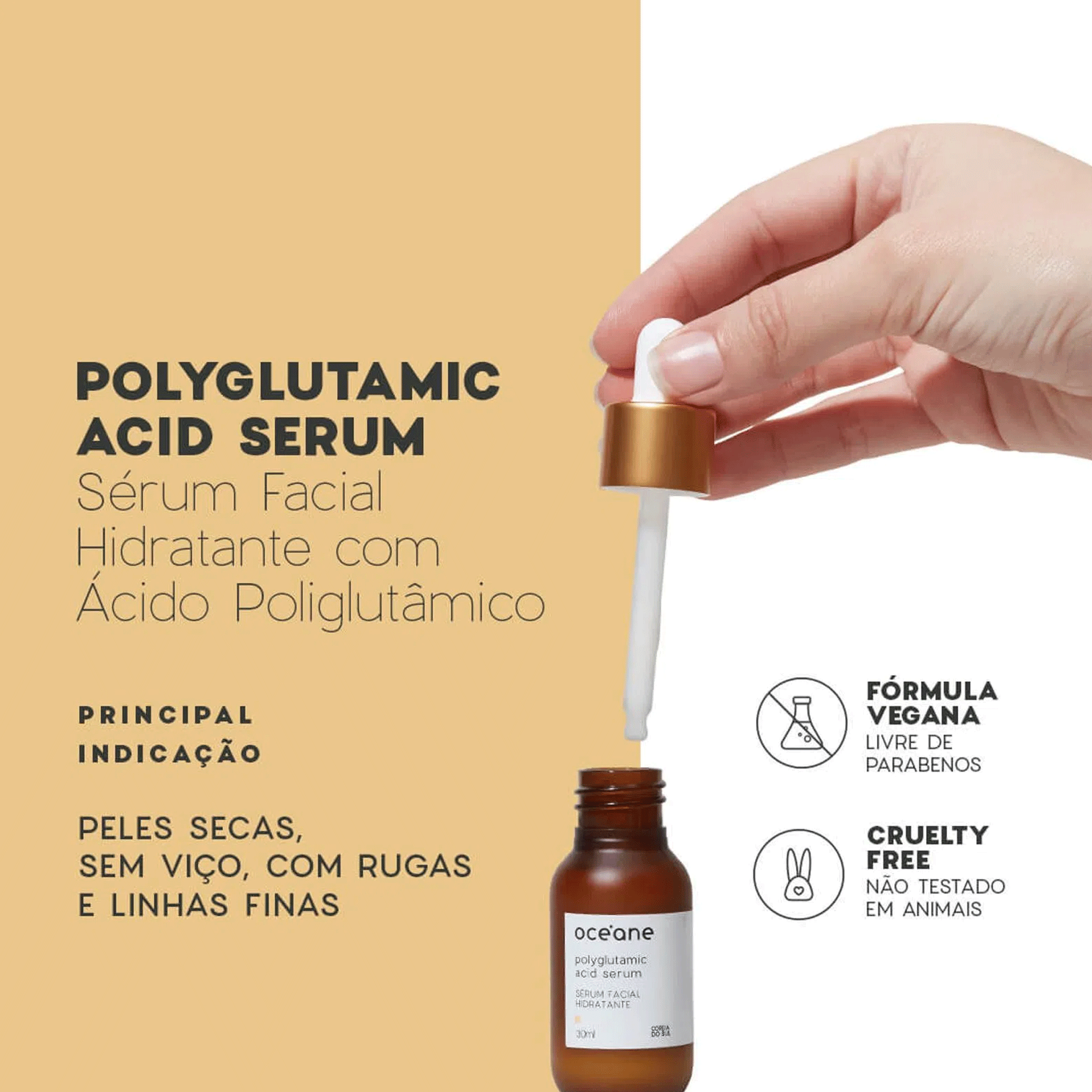 Sérum Facial Hidratante Polyglutamic Acid Serum Océane  30ml