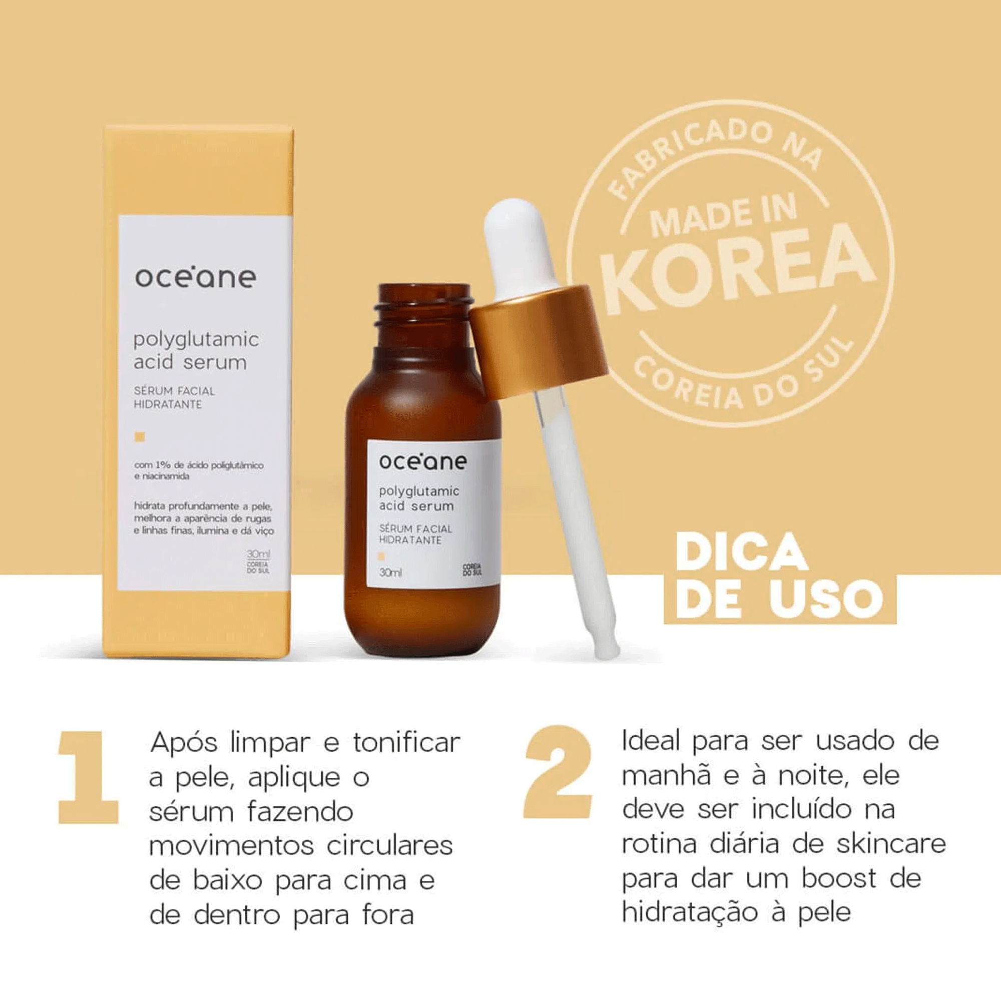 Sérum Facial Hidratante Polyglutamic Acid Serum Océane  30ml