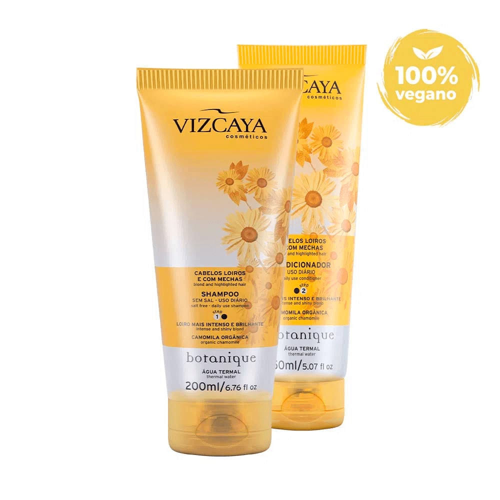 Kit Shampoo 200ml + Condicionador Vegano Botanique Loiros Vizcaya 150ml