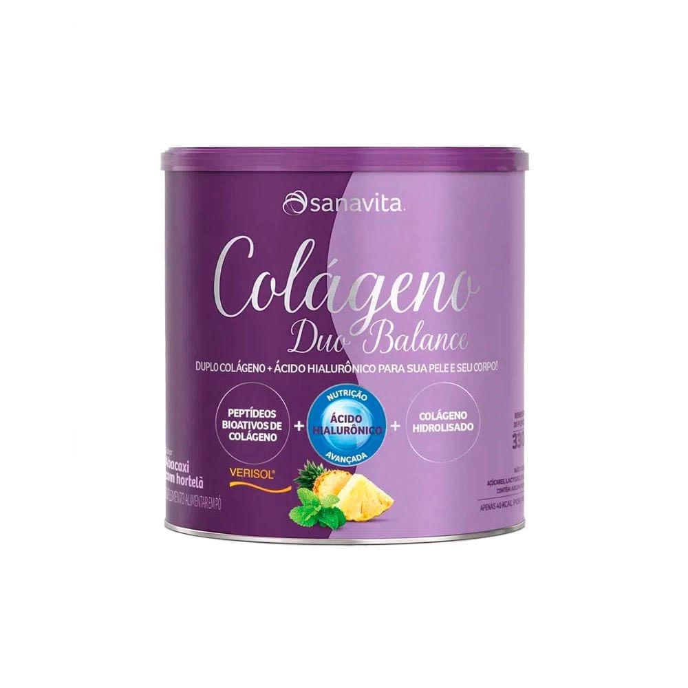 Colágeno Verisol Sabor Abacaxi Com Hortelã Sanavita + Ácido Hialurônico 330G