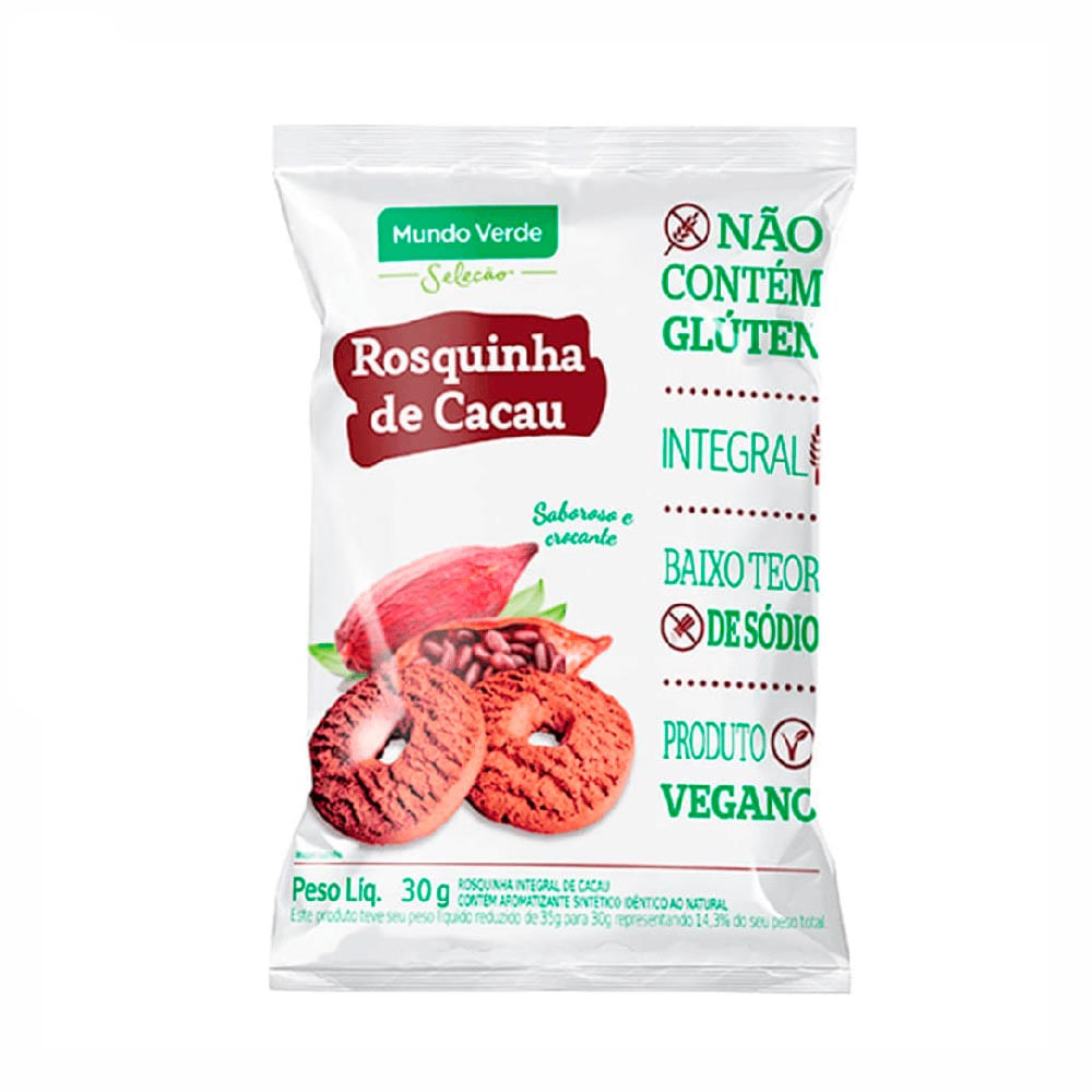 Rosquinha De Cacau Mundo Verde Seleção 30g