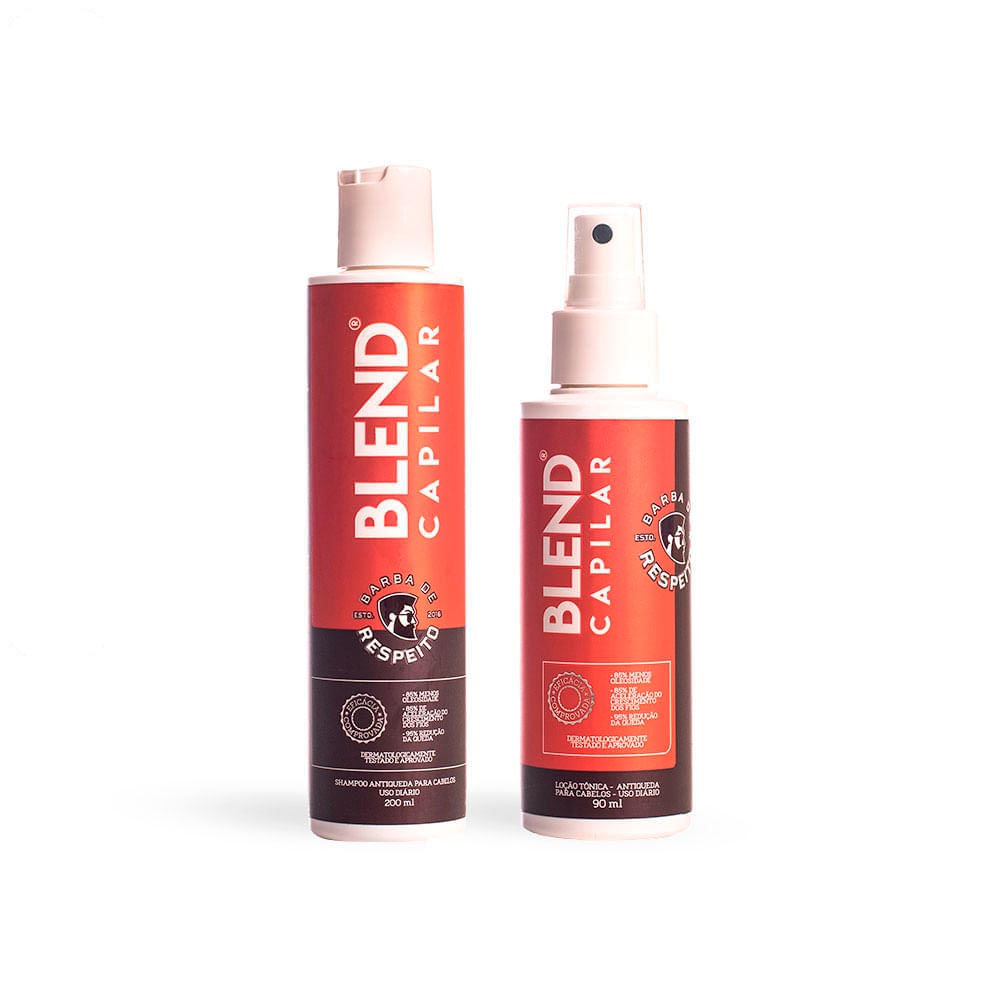 Kit Blend Capilar Shampoo Antiqueda 200ml + Tônico Acelerador Pró Crescimento 90ml Barba de Respeito