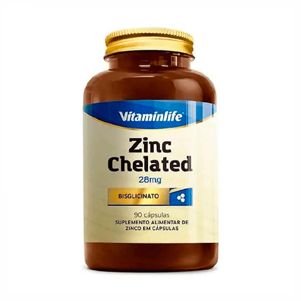 Zinco Chelated Vitaminlife  90 cápsulas (28mg cada)
