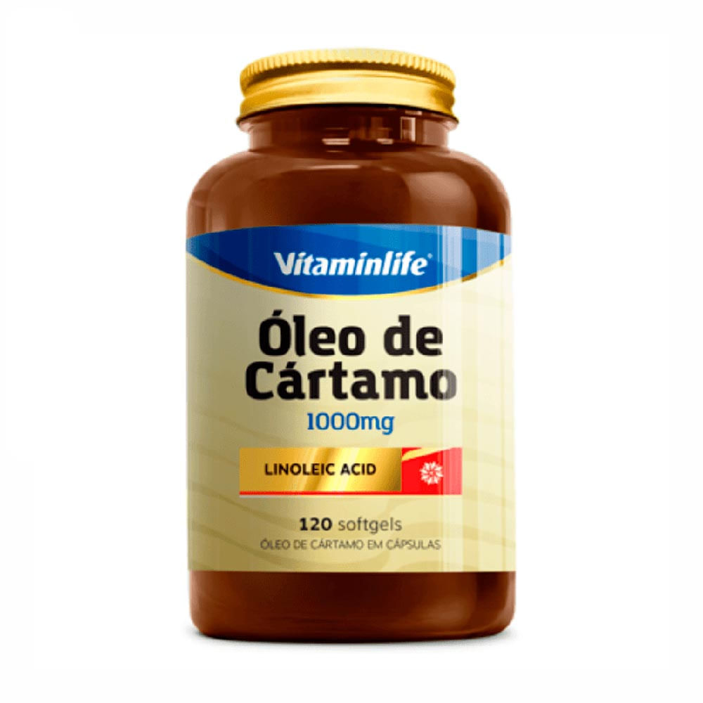 Óleo de Cártamo 1000mg Vitaminlife 120 cápsulas