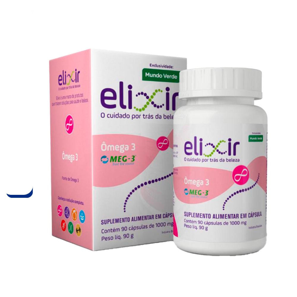 Suplemento Ômega 3 Elixir 1000mg 90 cápsulas