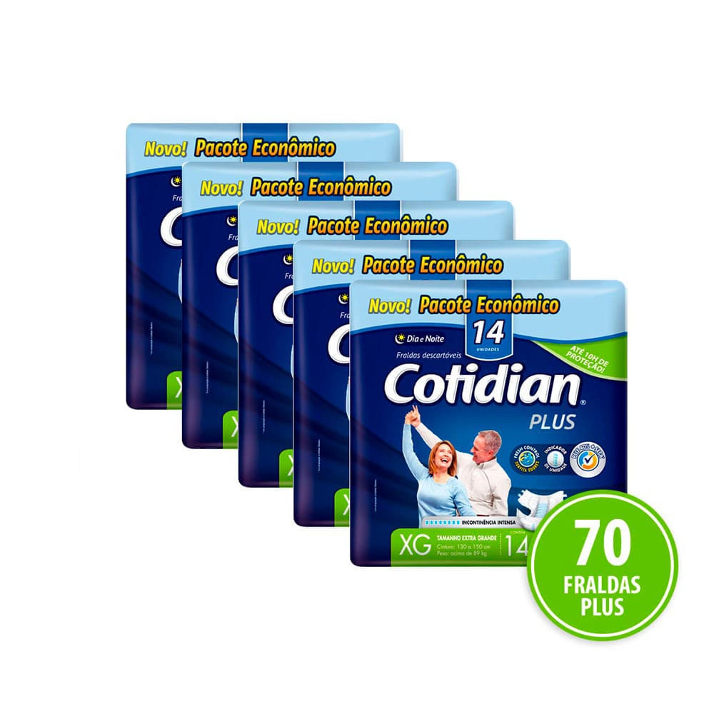 Fralda Cotidian Plus Xg 5x14 Unidades