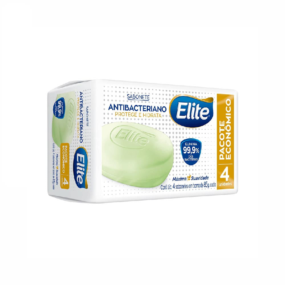 Kit Sabonete Em Barra Antibacteriano Elite com 4 Unidades