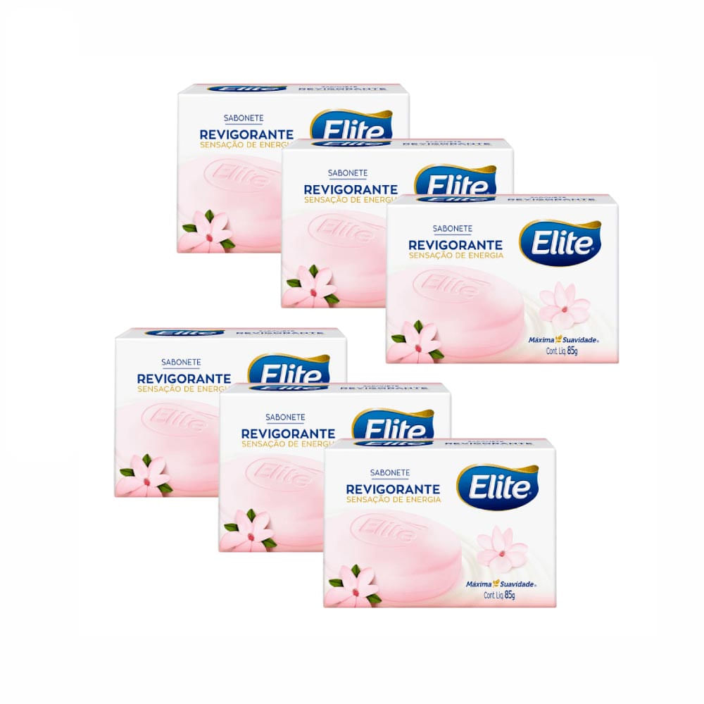 Kit com 6 Sabonetes Revigorantes Elite 85g