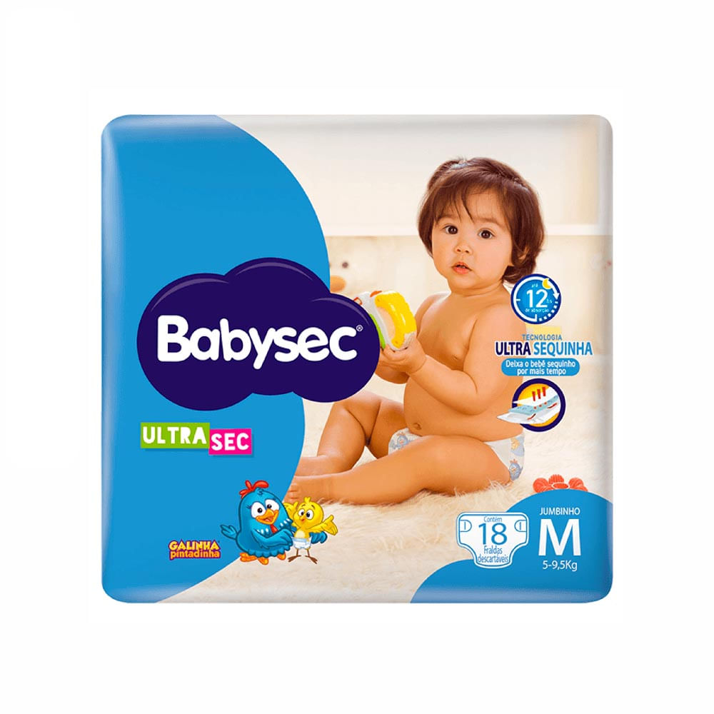 Fralda Babysec Ultrasec M Com 18 Unidades