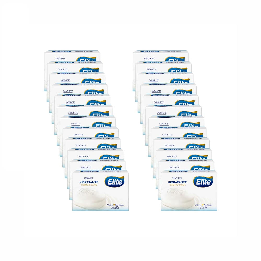 Kit com 24 Sabonetes Hidratantes Elite 85g