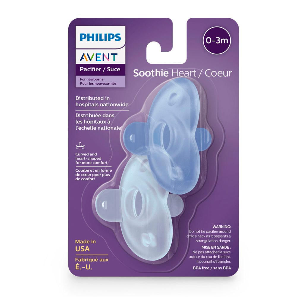 Chupeta Soothie 0-3M dupla Philips Avent Azul - SCF099/01