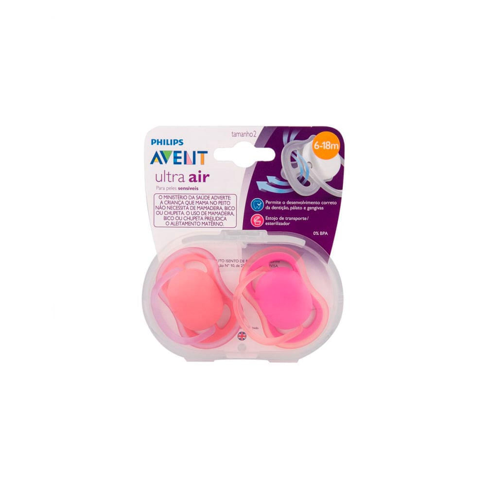 Chupetas Ultra Air Dupla 6-18m Philips Avent - SCF245/22