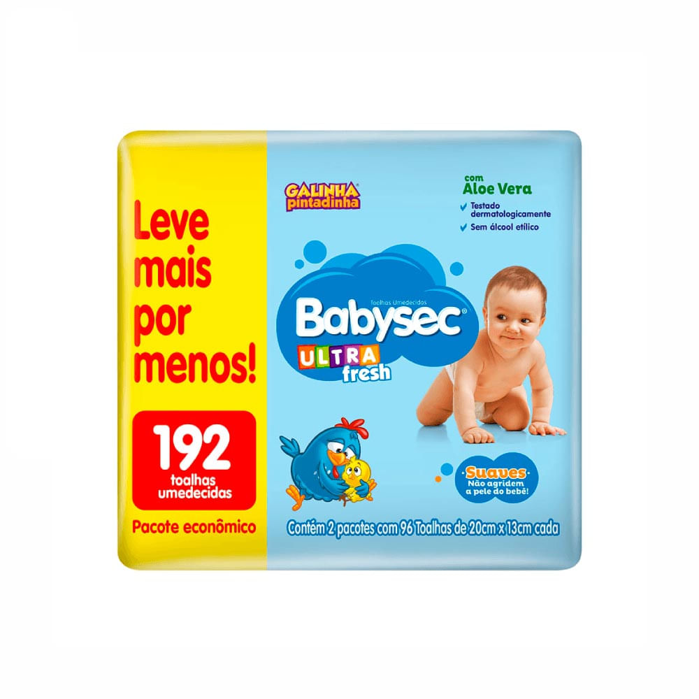 Lenço Umedecido Babysec Pacote Economico 192 Lenços