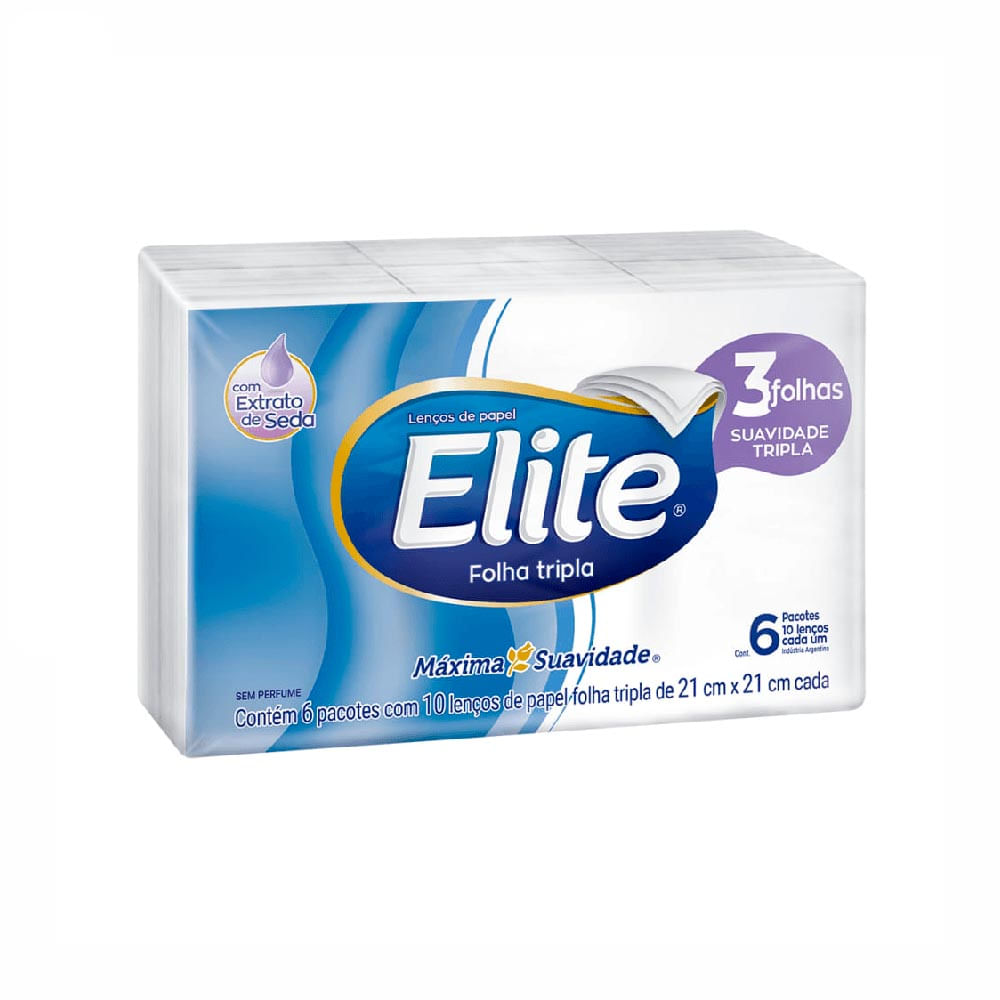 Lenço De Papel Elite 6x10 Folhas Triplas