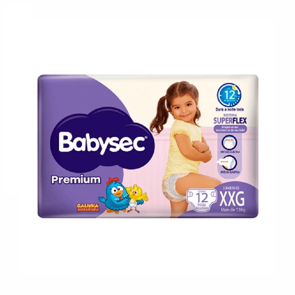 Fralda Babysec Premium Xxg Com 12 Unidades