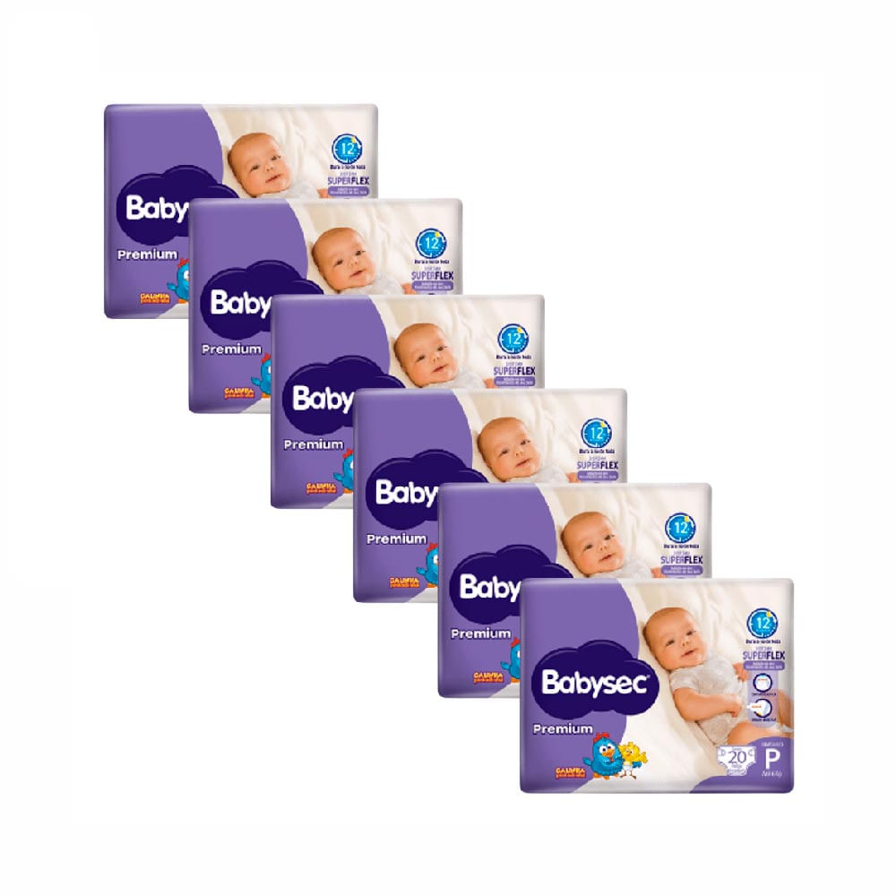 Kit Fralda Babysec Premium P Com 120 Unidades